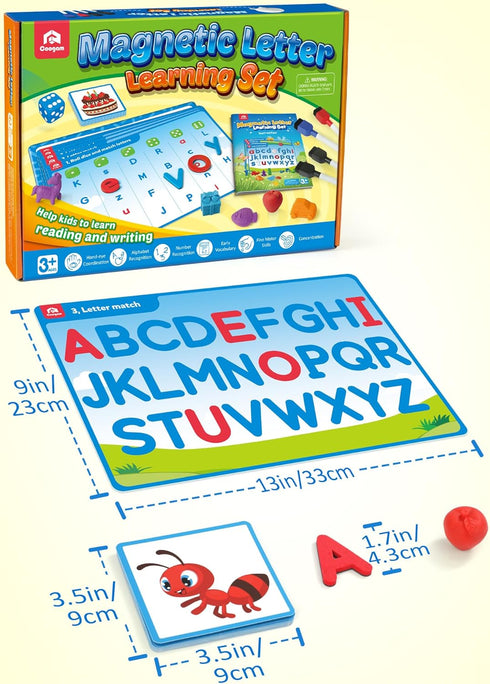 6 3+ Coogam Preschool Alphabet Learning Activities, Magnetic EVA Letters Matching & Handwriting Game, Educational ABC