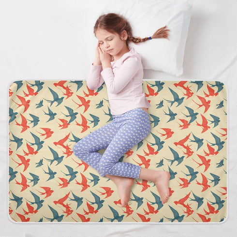 siphylline 52" 34" Red Blue Swallow Retro Extra Large Resuable Changing Pad Covers Highly Absorbent Potty Training