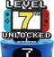 Level 7th Unlocked Cake Topper, Game Theme Party Decorations for 7th Happy Birthday Level Up