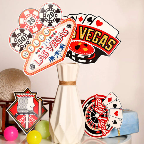 60 Pieces Casino Centerpiece Sticks Decorations - Las Vegas Party Table Toppers
