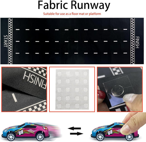 41PCS Mini Race Car Table Game Set, Mini Race Cars, Traffic Cones, Checkered Flags for Birthday Party Supplies