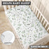Winpema 28"x52" Floral Green Leaves Fitted Crib Sheet Plant Baby Crib Sheet Fit Standard Crib and Toddler Mattress,Crib