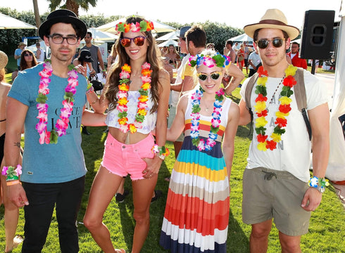jollylife 60PCS Hawaiian Luau Leis Necklaces, Bracelets, Headbands for Tropical Summer Party Decorations