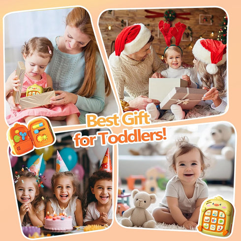 1-3 9-12-18 COUOMOXA Duck Baby Music Toy for Toddler: Years Old Kids Sensory Busy Board - Montessori Early Educational