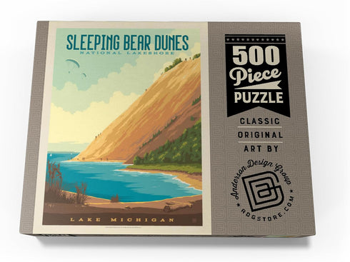 MyPuzzle Sleeping Bear Dunes National Lakeshore: Vintage Poster - Premium 500 Piece Jigsaw Puzzle for Adults