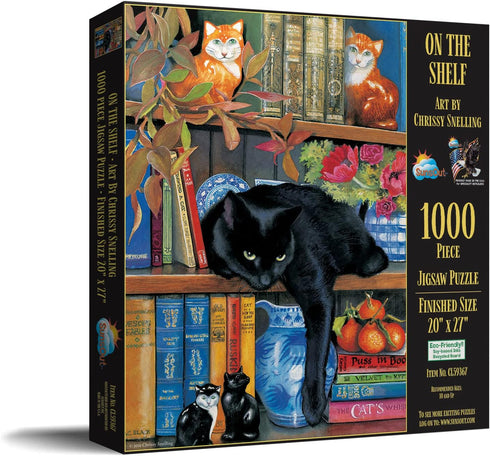 1000 20" 27" CL59367 SUNSOUT INC - On The Shelf - pc Jigsaw Puzzle by Artist: Chrissie Snelling - Finished Size x