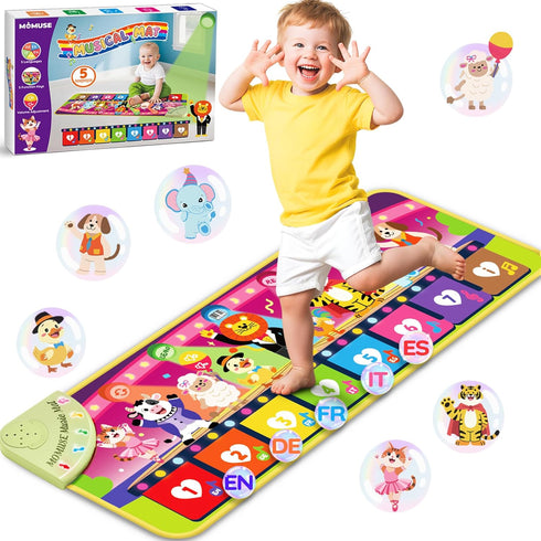 MOMUSE Music Piano Mat 5-Language (EN/DE/FR/IT/ES) for 1 2 3 4 Year