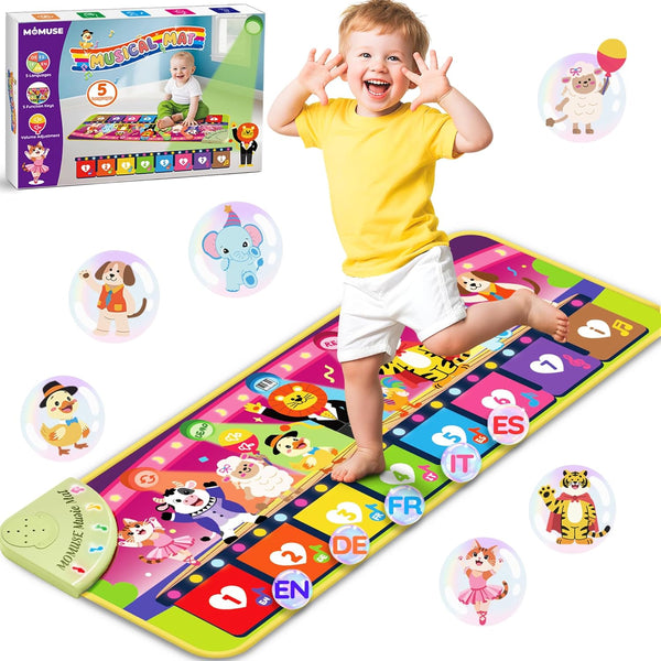 MOMUSE Music Piano Mat 5-Language (EN/DE/FR/IT/ES) for 1 2 3 4 Year