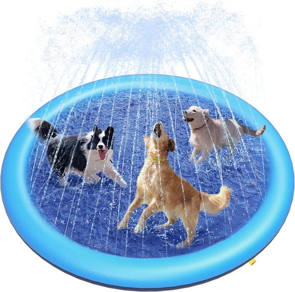 Peteast Splash Pad for Dogs & Kids - Anti-Slip Dog Pool for