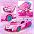 Tqeieu Car,2.4GHz 1:18 3 4 5 6 7 8 9 10 11 12,Girls 3-12 Unicorn RC Car for Girls, Rainbow Glow & Drift Wing Remote