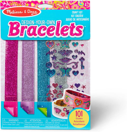 Melissa & Doug Design-Your-Own Bracelets with 100+ Sparkle Gem and Glitter Stickers
