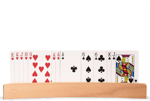Panorama Wooden Playing Card Holders/Racks - Set of 4 Organizers by Yellow Mountain Imports