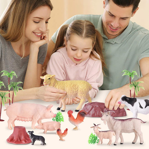 35 PCS Farm Animals Toys for Toddlers 3 Years Old Boys and Girls Realistic Animal Figures Playsets Gift for Kids 3~8