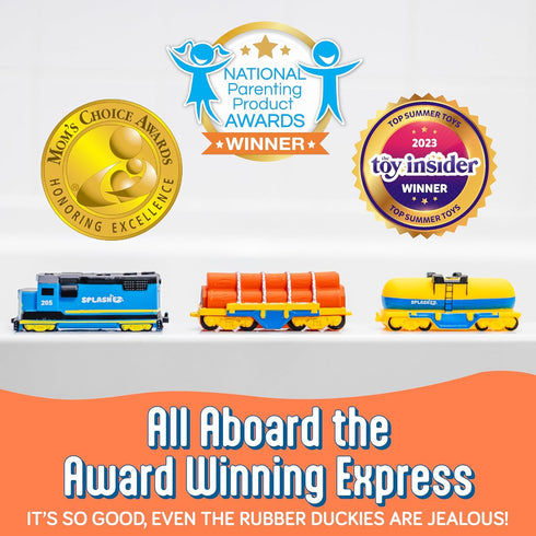 Set 0 SplashEZ Train Toys for Bath | Mold Free Bath Toys for Kids & Toddlers with No Hole for Water | Train Ideal Size