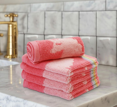 ORIGINAL KIDS 12 Pack 100% 630 12 12 Magical Unicorn Washcloths - Cotton Terry Jacquard Wash Cloths - GSM Plush Super