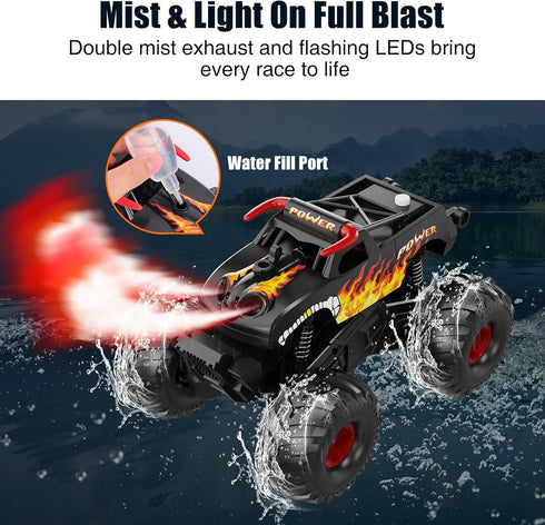 1:16 8-12 4WD 8 9 10 11 12 Alotwan Remote Control Monster Truck Waterproof - Scale RC Truck, Rc Cars for Boys Age