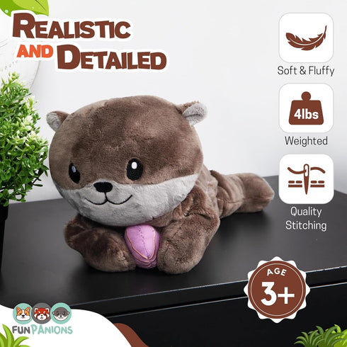 Weighted Stuffed Animals – 4LB Cute Plush Sea Otter for Adults, Teens & Kids