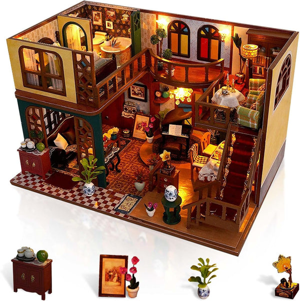 DIY Miniature House Kits - Tiny House Kit, Doll House Kits for Adults, Unique Gift for Birthday Christmas Day