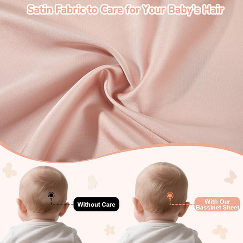 2 Pack Unicorn Castle Satin Bassinet Sheets Baby Soft for Baby Hair Skin Fitted Bedside Bassinet Sheets for Newborn