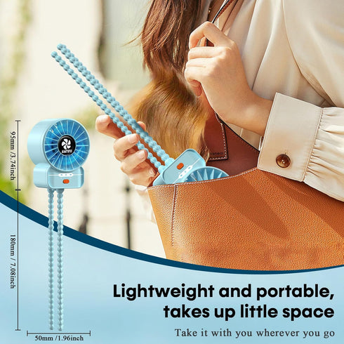 AMTIFO Blue Baby Fan - USB Rechargeable, Quiet, Adjustable Speed, Portable Cooling Fan for Baby Stroller, Car Seats