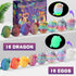 Apear1 16 3D 3D 3D Set (16 Pcs Printed Dragon Eggs with Dragon Inside, Mini Dragon Egg Fidget Toy Articulated Crystal