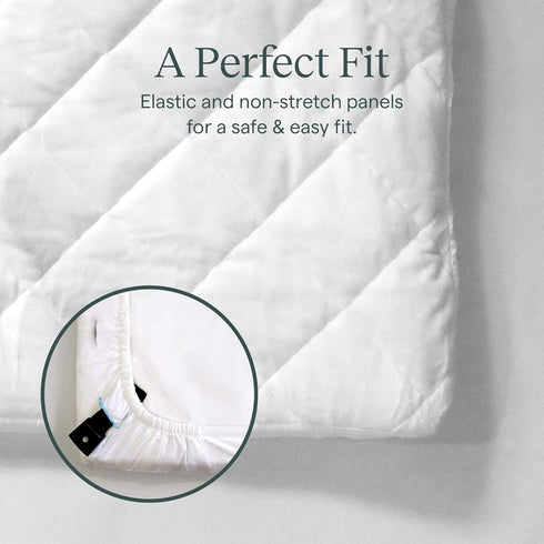 Guava Family Travel Crib Sheet | Plush Quilted Fitted Sheet, Manufacturer-Approved Fit | Soft and Breathable Crib Sheet