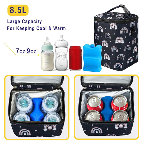 BLantt Pack 4 9 Breastmilk Cooler Bag with Ice Fits Baby Bottles Up To Ounce Insulated Baby Bottle Bag Breast Milk