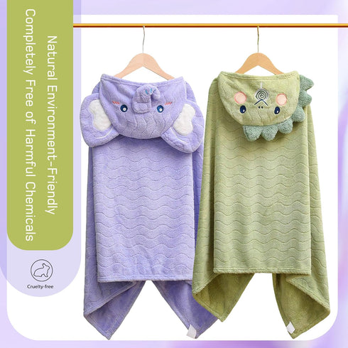 2-Pack 27.5"X55" Toddler Towels Hooded Kids Bath Towel Unisex Toallas para Bebe Thick Ultra Absorbent Soft Baby Towels