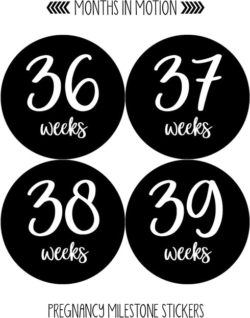 Pregnancy Weekly Belly Growth Stickers, Large Set of 36, Week to Week Photo Prop for Expecting Maternity Keepsake