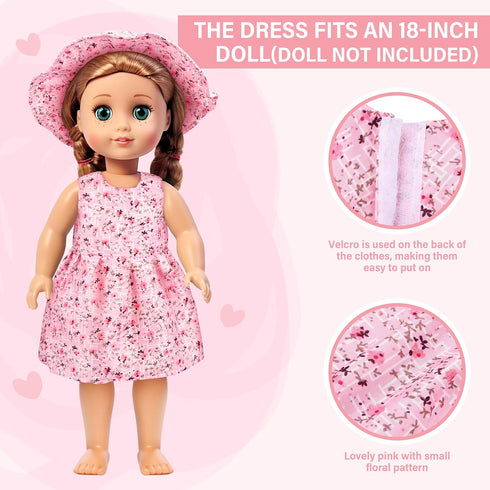 Doll Suitcase Travel Set, 18 inch Doll Clothes and Accessories, 26 Pcs Travel Pillow, Unicorn Bag, Sunglasses, Camera
