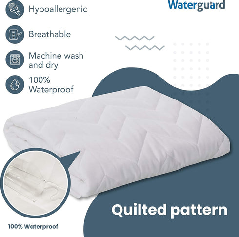 7" Waterguard Quilted Cotton Mattress Pad - Crib Size - Soft, Comfortable, and Fluffy Mattress Pad - Waterproof