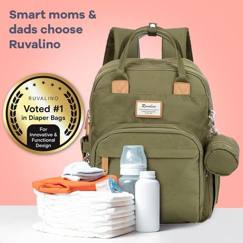 Backpack Pack RUVALINO Diaper Bag - Multifunction Travel Back Maternity Baby Changing Bags, Diaper Changing Totes