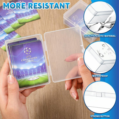 6 Pcs Playing Card Boxes - Clear Plastic Card Deck Cases for Trading Card Storage, Compatible with MTG TCG