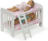 Badger Basket Toy Doll Bunk Bed with Gingham Bedding, Ladder, Personalization Kit for 20 Inch Dolls - White/Pink