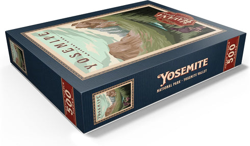 MyPuzzle Yosemite National Park - Vintage Travel Poster, Premium 500 Piece Jigsaw Puzzle for Adults
