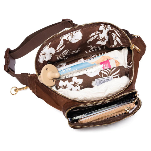 Ditty Co. Small Diaper Bag - Portable Changing Pad - Crossbody Bags For Women - Baby Wipe Holder - Baby Travel