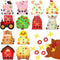 24 Pack Farm Animals Tic Tac Toe Board Game, Felt Barnyard Party Favors for Farm Themed Supplies