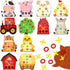 24 Pack Farm Animals Tic Tac Toe Board Game, Felt Barnyard Party Favors for Farm Themed Supplies