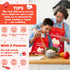 R HORSE Adults Kids Matching Apron Set | 2Pcs Adjustable Kitchen Apron with 2 Pockets | Gift for Cooking, Baking,