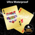 Waterproof Plastic Playing Cards - Durable Cool Deck of Cards - Standard Index Professional Premium Poker Cards - Vintage Casino Themed Card Games for Families or Adults - Gold Diamond Style