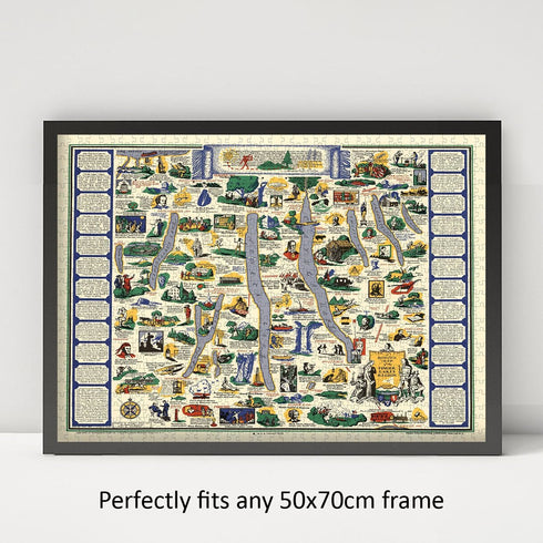 1000 Piece Adult Jigsaw Puzzle | 1962 | Finger Lakes Region of Central New York | Handmade Puzzle Game
