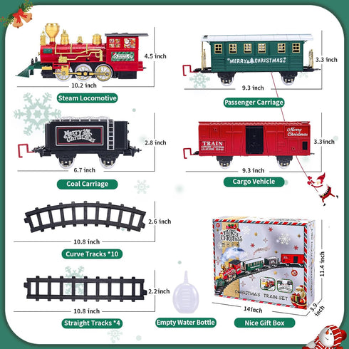 Set, Set 3 4 5 6 7 8+ Train Train Toys for Kids Boys with Smokes, Lights and Sound, Train for Under Christmas Tree