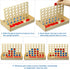 4 in a Row Wooden Connect Board Game | Foldable Line up 4 Game | Classic Strategy Family Fun Toy