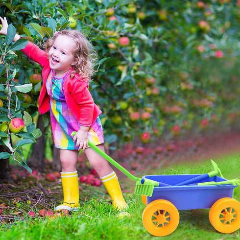 Wheelbarrow Set 10 4 Set deAO Kids Garden Wagon and Gardening Tools Play Includes Accessories and Plant Pots,Great