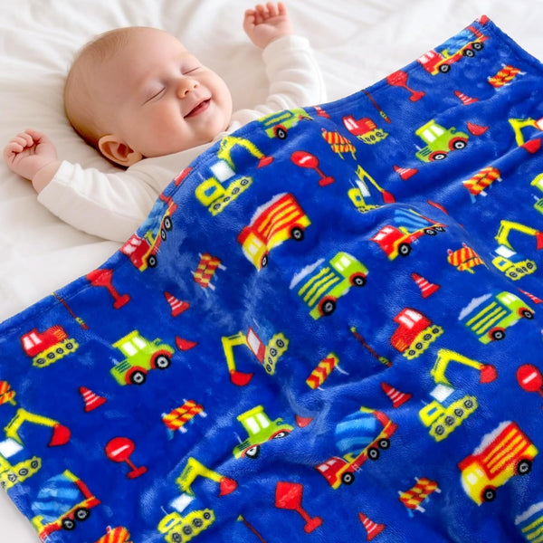 mermaker Toddler Blankets for Boys and Girls, Excavators Blanket for Baby Shower