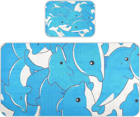 SyXIOP Cute Cartoon Dolphin Cooling Baby Crib Mattress 28" x 52" Ultra Soft