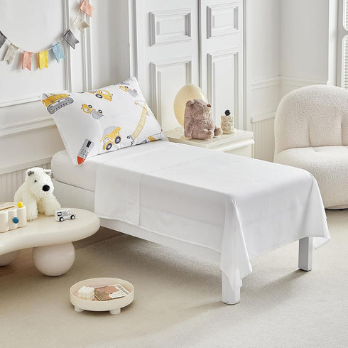 4 Set Set Set Bulldozer Pieces Toddler Bedding for Boys Toddler Bed Cute Toddler Bed in a Bag with Sheet and Pillow