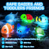 ZGLYMUS Light Up Bath Toys,No Hole Mold Free Baby Bath Toys,Ocean Animal Water-Activated Lights Flashes and Change