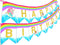 Mermaid Unicorn Happy Birthday Pennant Banner - Pool Party Decorations & Mermaid Party Supplies