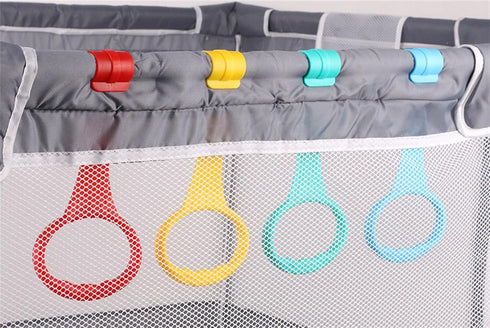 4 4 (4, 7.5 inch) Pcs Color Walk Assistant Plastic Crib Pull Rings for Pull Up Rings Cot Hanging Rings for Infant